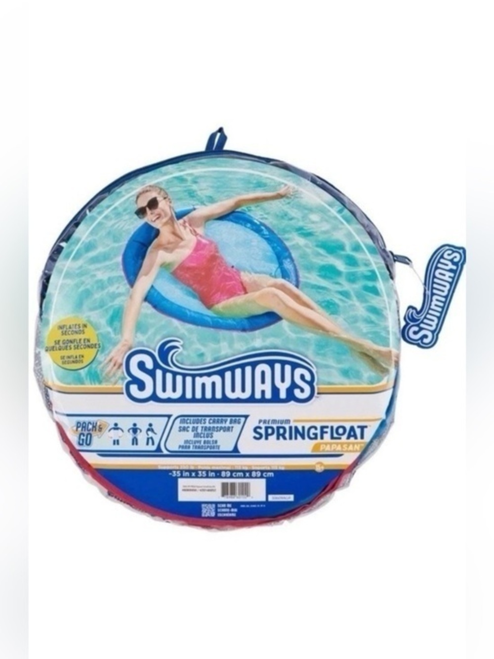 NIP. SWIMWAYS Blue Spring Float Papasan